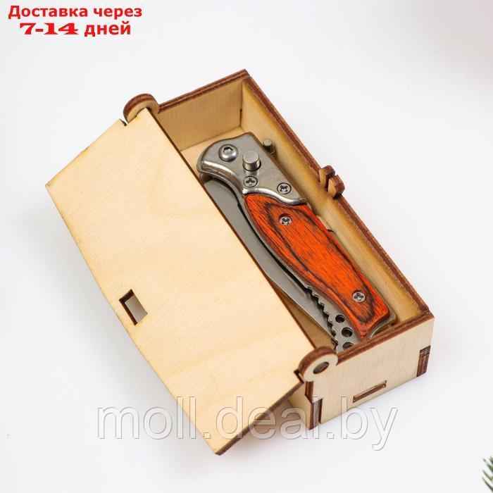Нож складной полуавтоматический "Пескарь", клинок 6см в подар упак, оранжевый - фото 5 - id-p220457316