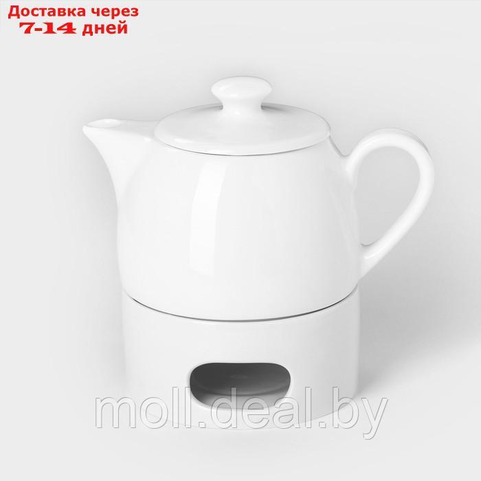 Набор для чая 2-х предметный 400 мл "Практик", чайник с подогревом - фото 1 - id-p218426651