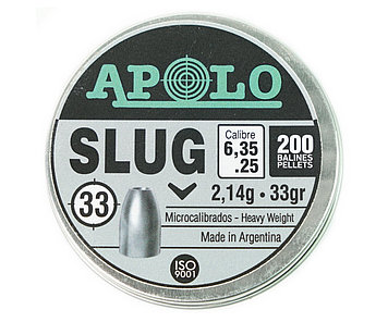 Пули пневматические APOLO "Slug" 6.35 мм (2,14 грамм, 200 шт.)