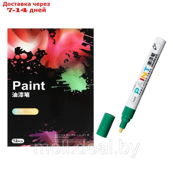 Набор маркер-краска (лаковый), 12 цветов, наконечник пулевидный - фото 4 - id-p220459808