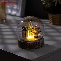 Фигура световая "Олененок с подарком", 8x8х8.5 см, 1 LED. AG10x3 (в компл.), Т/БЕЛЫЙ