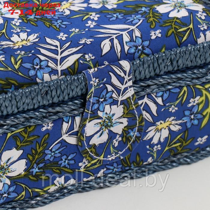 Шкатулка для рукоделия "Полевые цветы на синем" 18х12х9,5 см - фото 2 - id-p218425649