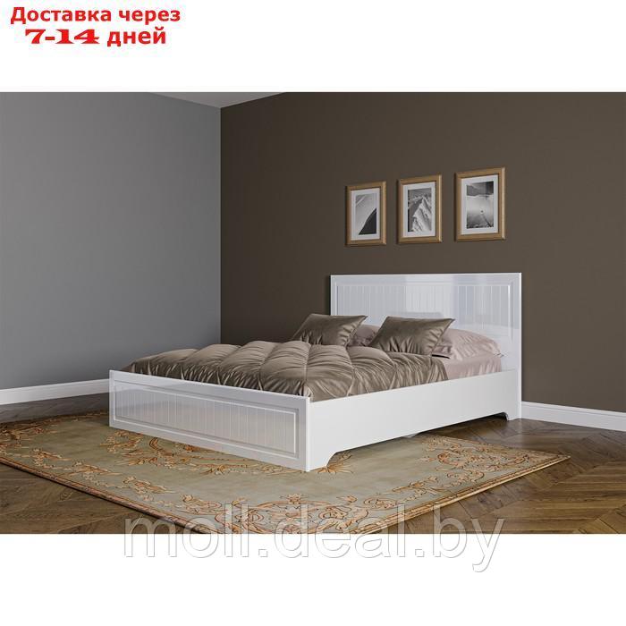 Кровать Лена-2 1600х2000 белый/белый глянец - фото 1 - id-p220457464