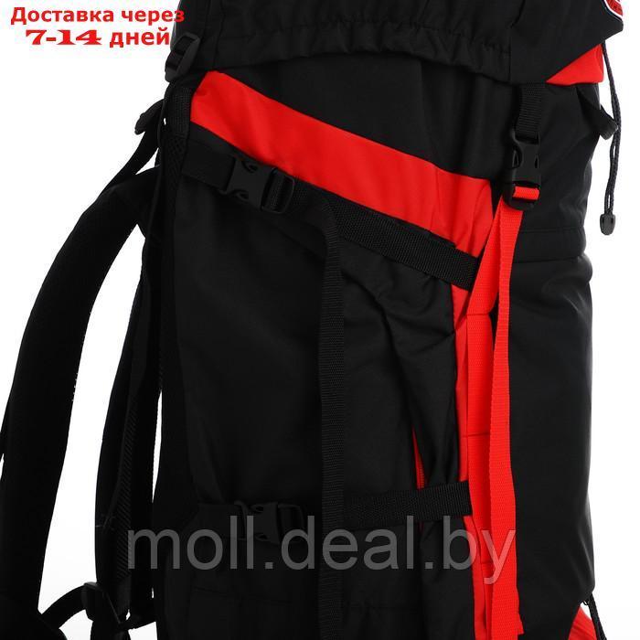Рюкзак тур Тигрис 2, 120 л, отдел на шнурке, 2 наружных кармана, цвет черный/красный - фото 6 - id-p220458880