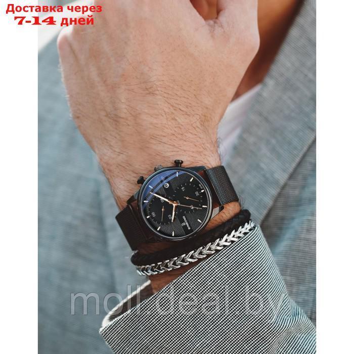 Часы наручные женские, с календарем, d-4.2 см, ремешок l-26 см, 3 АТМ, черные - фото 3 - id-p220459854