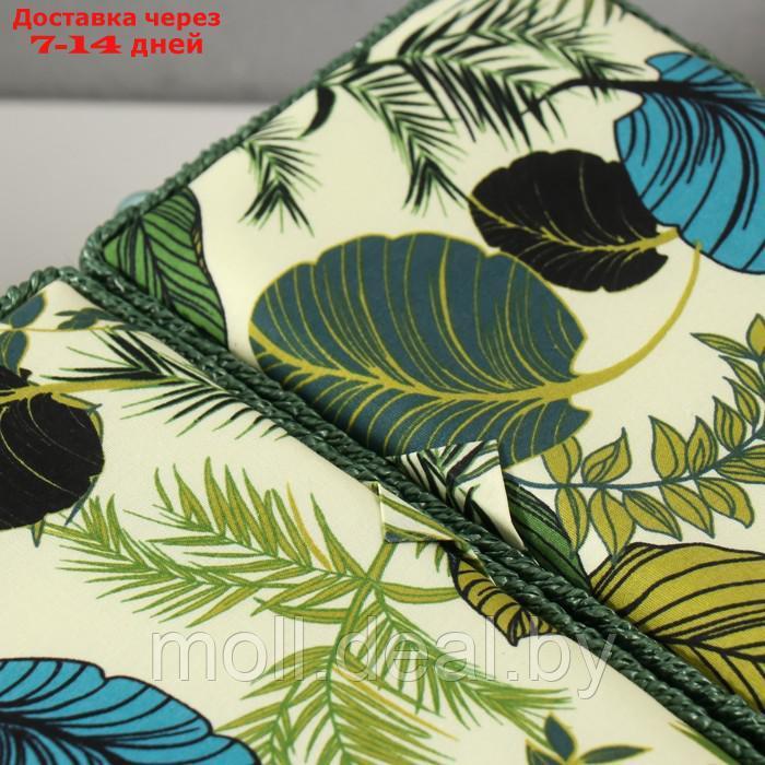 Шкатулка для рукоделия "Тропические листья на зелёном" 19х26х14,5 см - фото 2 - id-p218425690