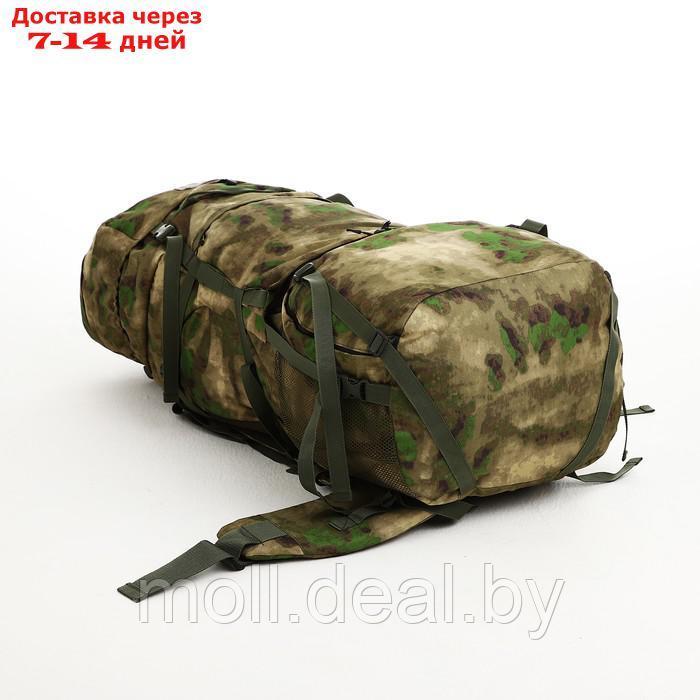 Рюкзак тур Тигрис 5, 120 л, отдел на шнурке, 2 наружных кармана, цвет зеленый - фото 4 - id-p220458913