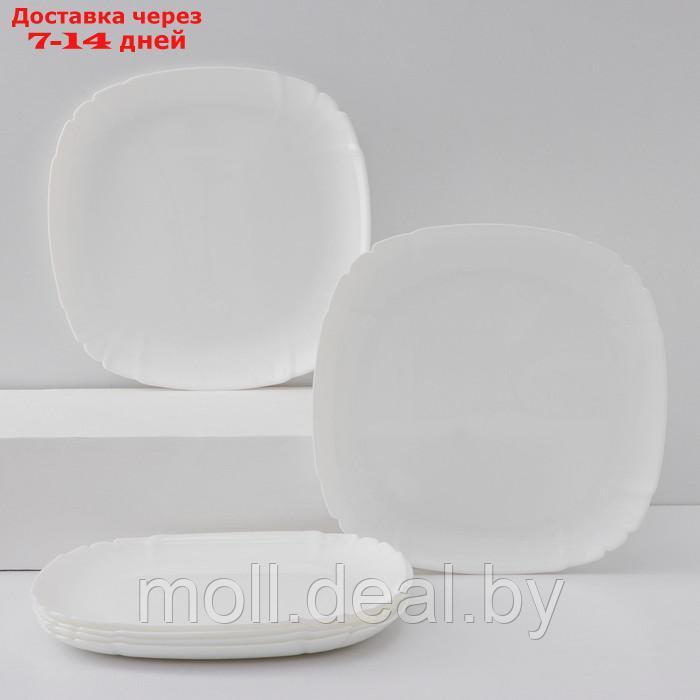 Набор подстановочных тарелок Luminarc Lotusia, d=25,5 см, стеклокерамика, 6 шт, цвет белый - фото 1 - id-p218425290