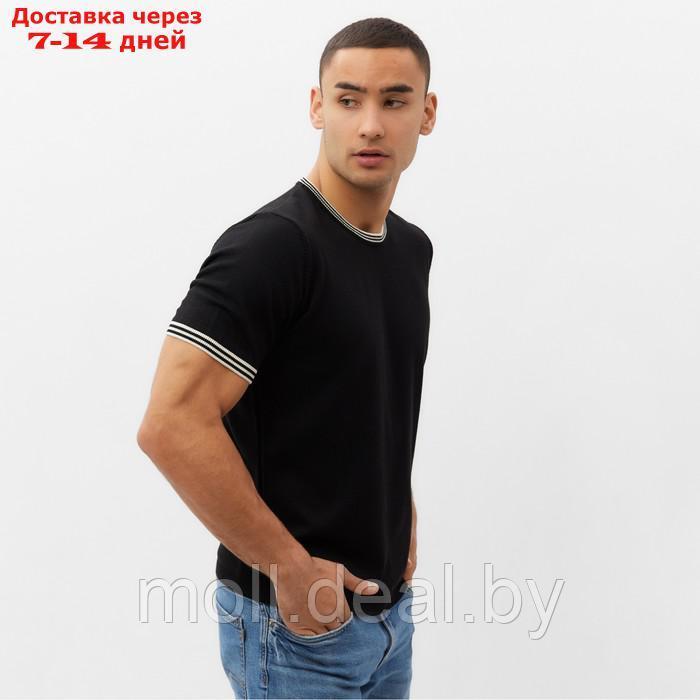 Джемпер мужской короткий рукав MINAKU: Knitwear collection цвет черный, р-р 50 - фото 6 - id-p220459906
