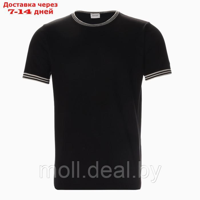 Джемпер мужской короткий рукав MINAKU: Knitwear collection цвет черный, р-р 50 - фото 8 - id-p220459906