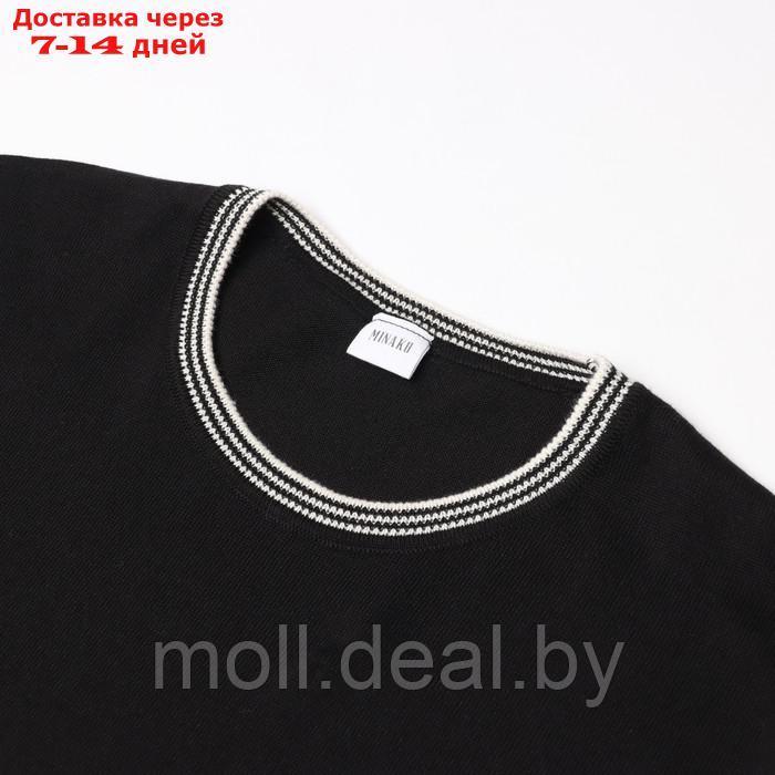 Джемпер мужской короткий рукав MINAKU: Knitwear collection цвет черный, р-р 50 - фото 9 - id-p220459906
