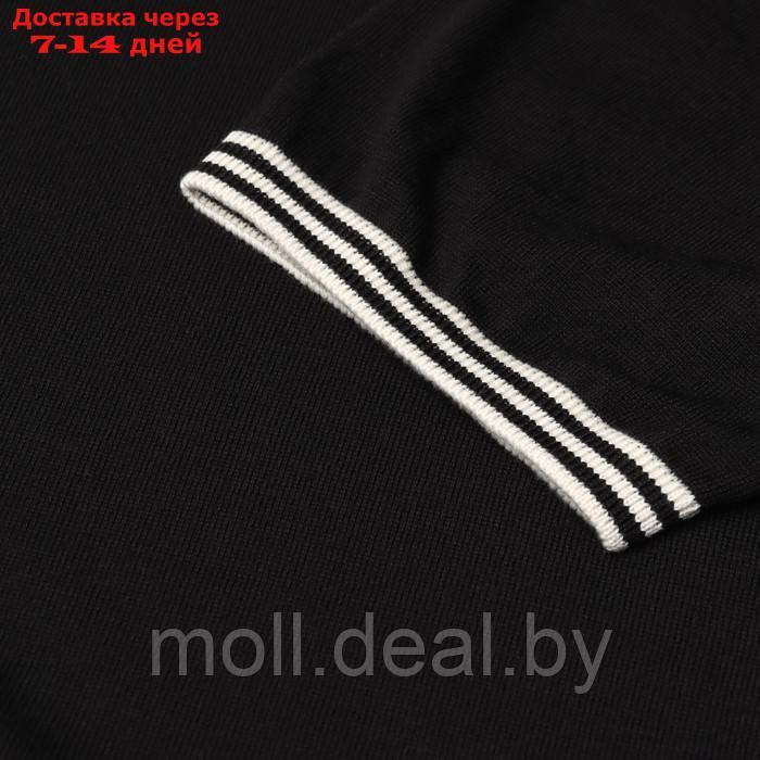 Джемпер мужской короткий рукав MINAKU: Knitwear collection цвет черный, р-р 50 - фото 10 - id-p220459906