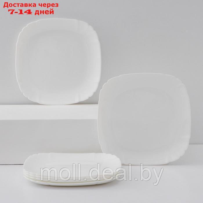 Набор десертных тарелок Luminarc Lotusia, d=20,5 см, стеклокерамика, 6 шт, цвет белый - фото 1 - id-p218425304