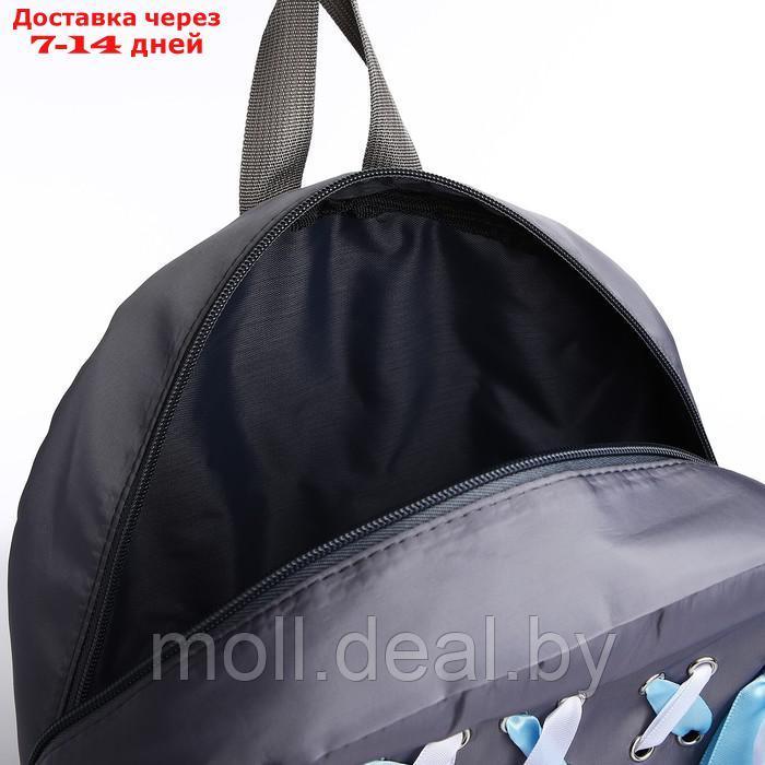 Рюкзак текстильный с лентами, 38х29х11 см, цвет серый - фото 7 - id-p220460882