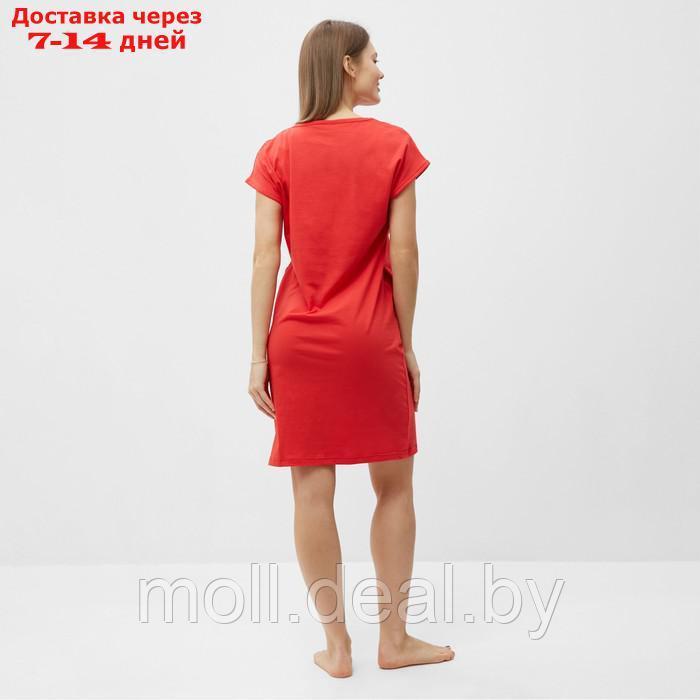 Туника (платье) домашнее женское, цвет красный, размер 50 - фото 3 - id-p218425316