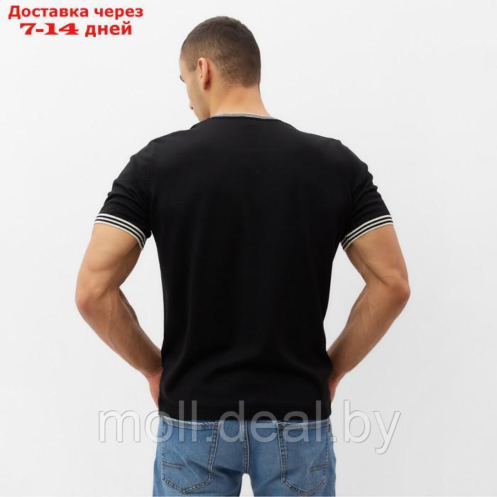 Джемпер мужской короткий рукав MINAKU: Knitwear collection цвет черный, р-р 44 - фото 7 - id-p220459920
