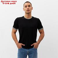 Джемпер мужской короткий рукав MINAKU: Knitwear collection цвет черный, р-р 54