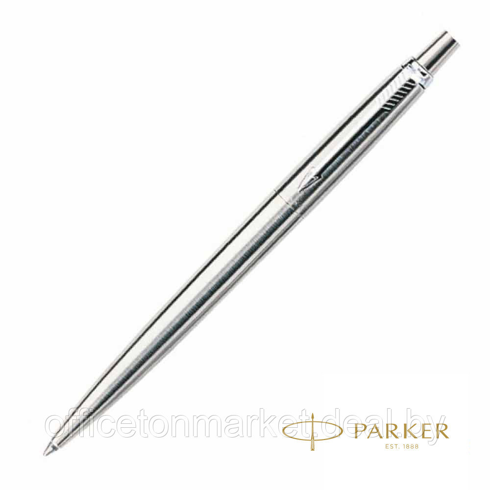 Ручка шариковая автоматическая "Parker Jotter Stainless Steel CT", 0.7 мм, серебристый, стерж. синий