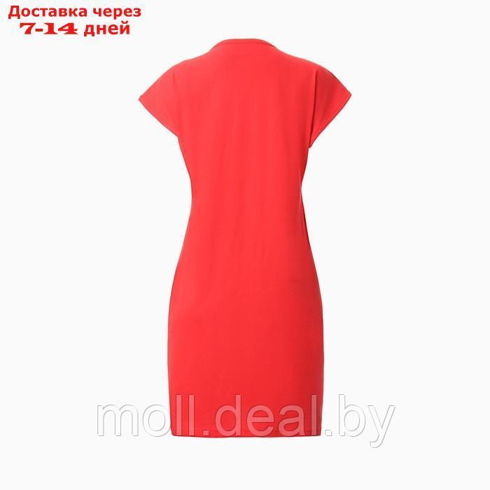 Туника (платье) домашнее женское, цвет красный, размер 54 - фото 4 - id-p218425321