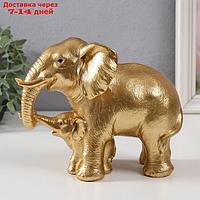 Сувенир полистоун "Слон со слоненком" 19х10,5х15,5 см