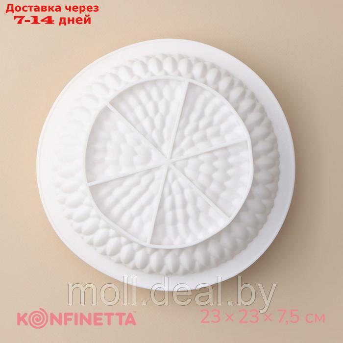 Форма силиконовая для выпечки и муссовых десертов KONFINETTA "Сердца с бантом", 29,5×17,3×2,7см, 6 ячеек, цвет - фото 1 - id-p220459044