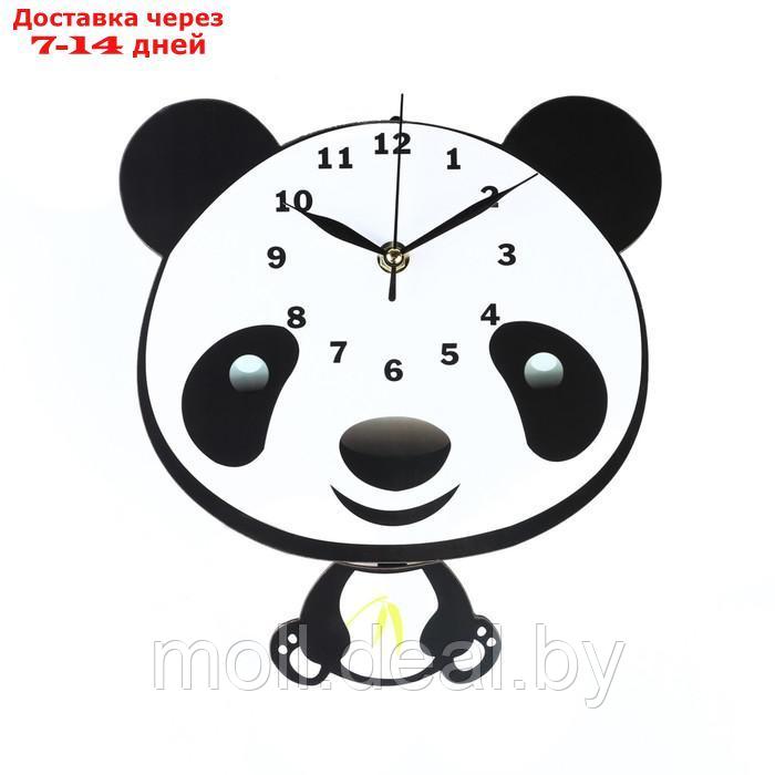 Часы настенные, серия: Детские, "Панда", с маятником, 22 х 26 см - фото 1 - id-p218425882