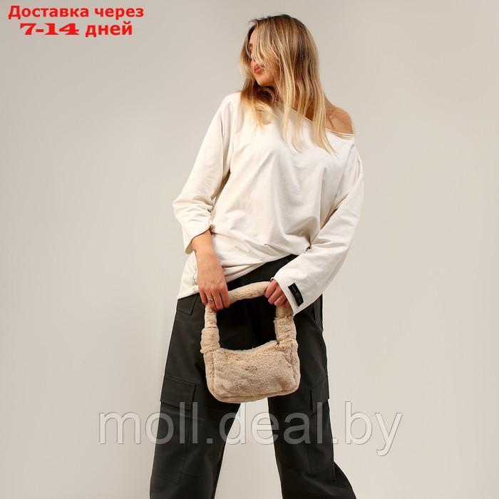 Плюшевая сумка-багет, цвет бежевый - фото 3 - id-p218425901