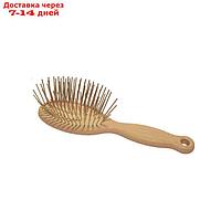 Щетка 1 All Systems Pin brush массажная, овальная, зубцы 35 мм, белая