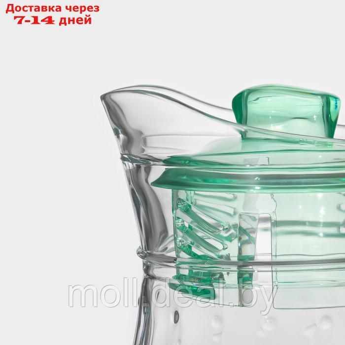 Набор питьевой из стекла "Аква", 5 предметов: кувшин 1,2 л, 4 кружки 285 мл, цвет прозрачный - фото 5 - id-p220461050