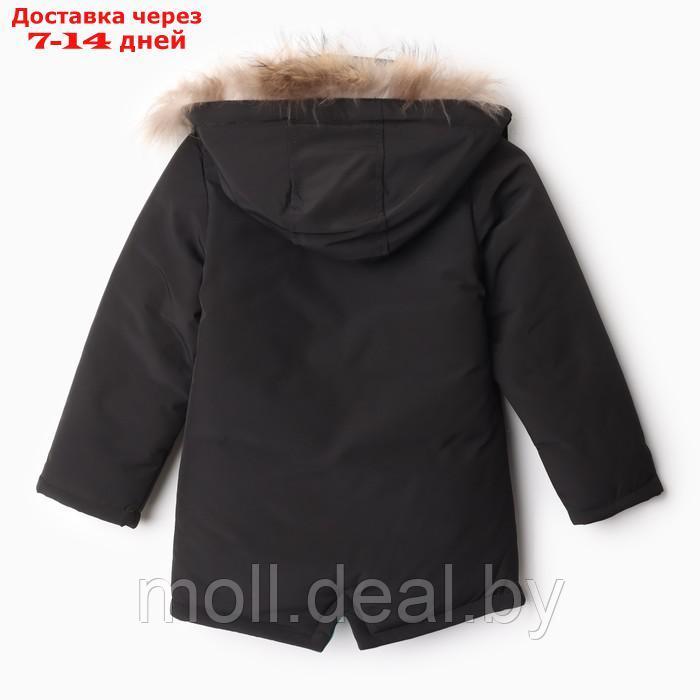 Куртка зимняя для мальчиков, цвет чёрный, рост 104 см - фото 5 - id-p218425930