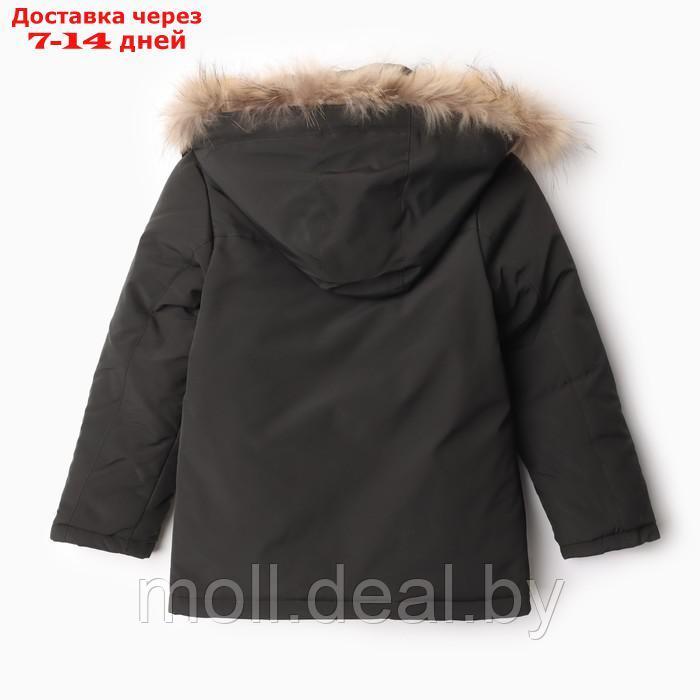 Куртка зимняя для мальчиков, цвет графит, рост 104 см - фото 5 - id-p218425931