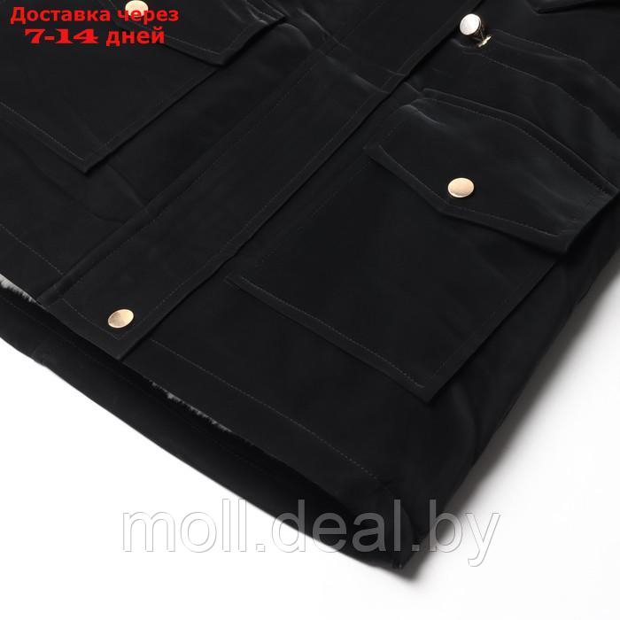 Куртка зимняя для девочек, цвет чёрный, рост 116-122 см - фото 4 - id-p218425932