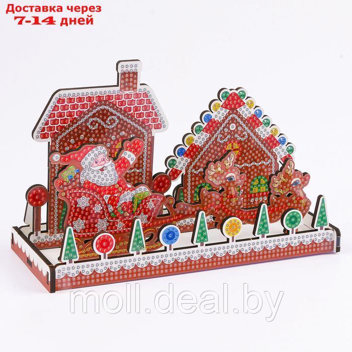 Алмазная вышивка "Дед мороз в упряжке" интерьерный декор - фото 2 - id-p220461062