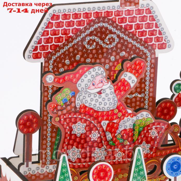 Алмазная вышивка "Дед мороз в упряжке" интерьерный декор - фото 3 - id-p220461062