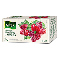 Чай "Vitax", 20 пакетиков x2 г, фруктовый, со вкусом малины и вишни