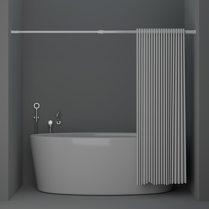 Карниз для ванной комнаты, телескопический, 70-120 см, цвет белый - фото 7 - id-p220480749