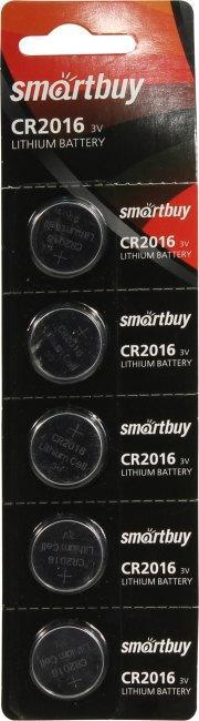 Батарея питания Smartbuy SBBL-2016-5B CR2016 (Li 3V) уп.5 шт - фото 1 - id-p220479886