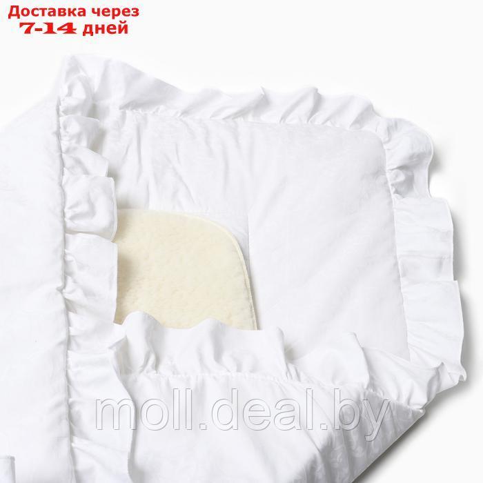 Конверт-одеяло (меховая вставка) А.2153, цвет белый, р-р. 100х100 - фото 2 - id-p218425998
