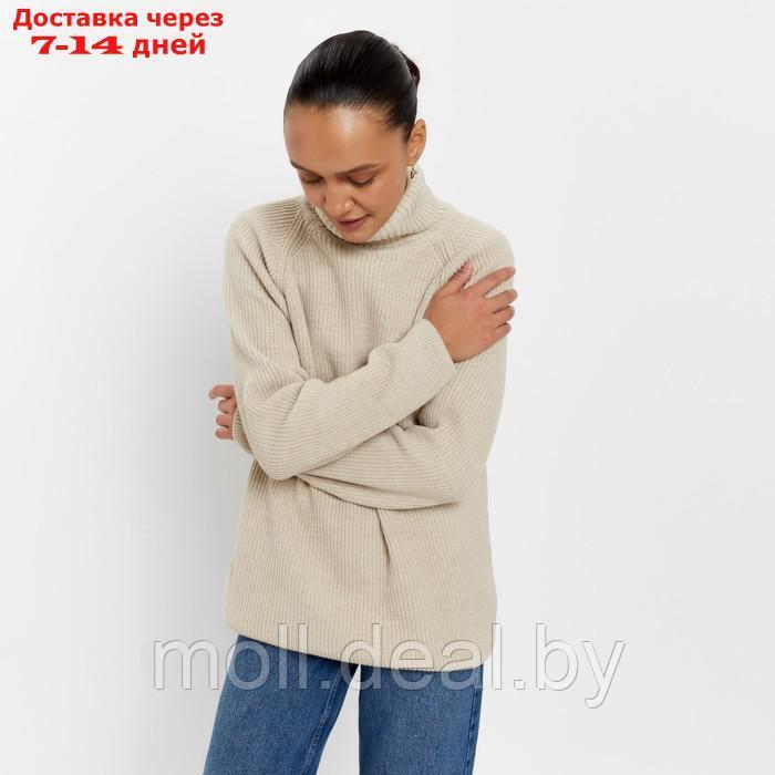 Джемпер женский MINAKU: Casual Collection цвет бежевый, размер 44 - фото 4 - id-p220459199