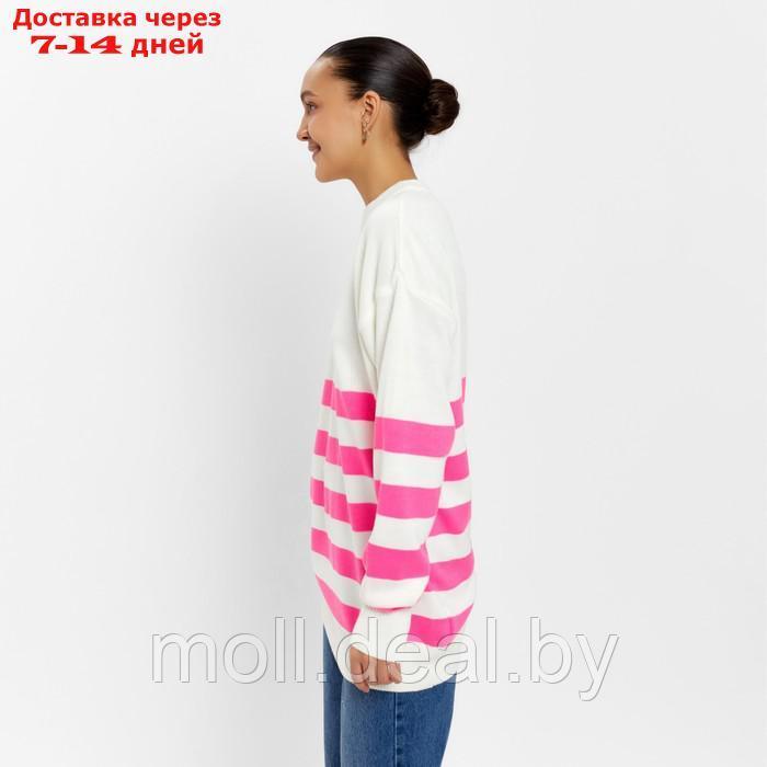 Джемпер женский MINAKU: Casual Collection цвет экрю/фуксия, размер 46 - фото 2 - id-p220459229