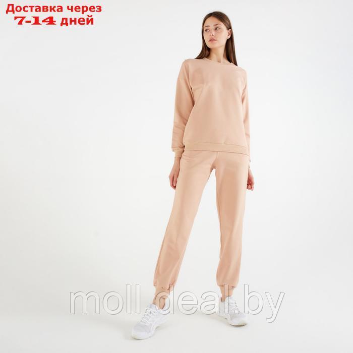 Костюм женский (свитшот, брюки) MINAKU: Casual Collection цвет бежевый, размер 46 - фото 3 - id-p220460236