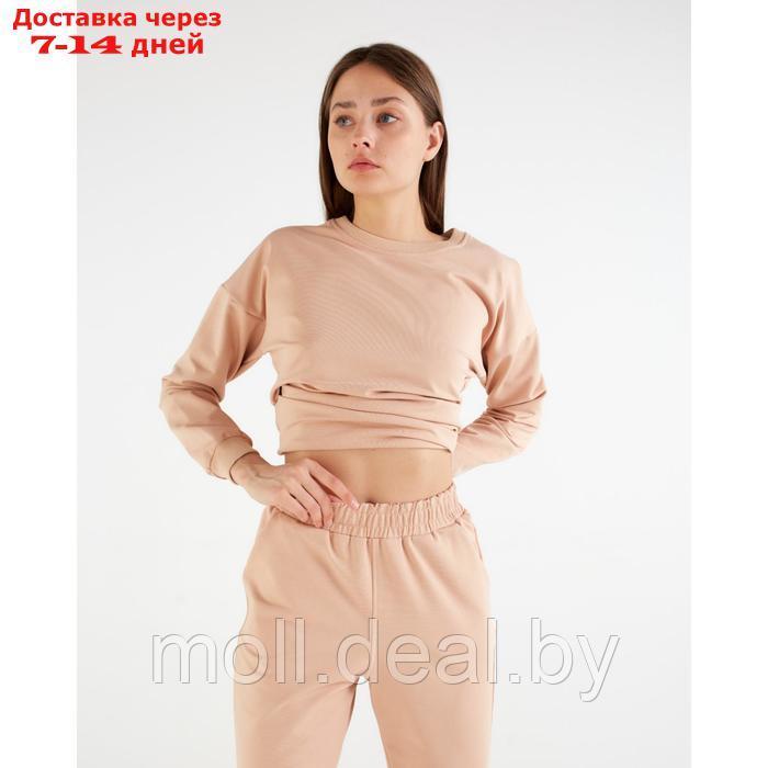 Костюм женский (свитшот, брюки) MINAKU: Casual Collection цвет бежевый, размер 46 - фото 4 - id-p220460236