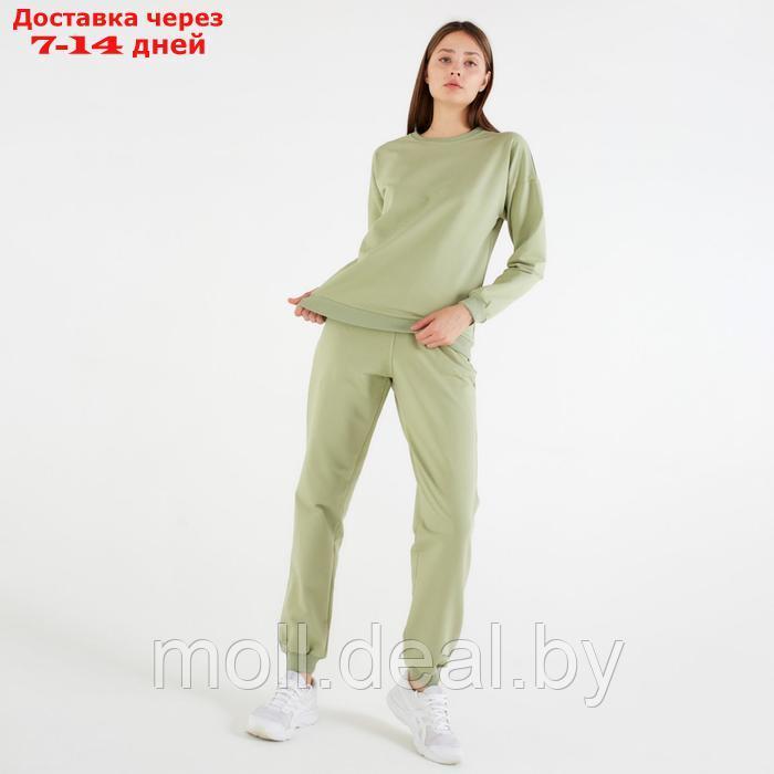 Костюм женский (свитшот, брюки) MINAKU: Casual Collection цвет фисташковый, размер 42 - фото 1 - id-p220460238