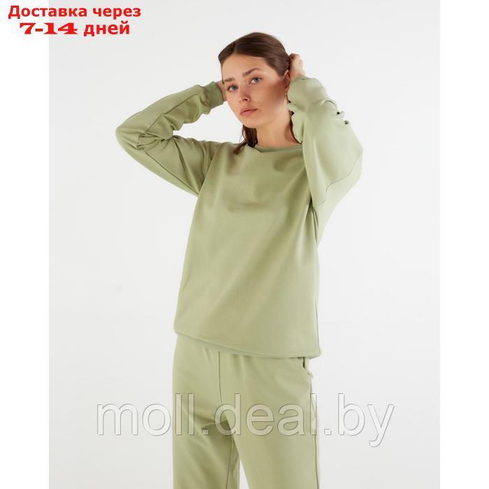 Костюм женский (свитшот, брюки) MINAKU: Casual Collection цвет фисташковый, размер 52 - фото 2 - id-p220460239