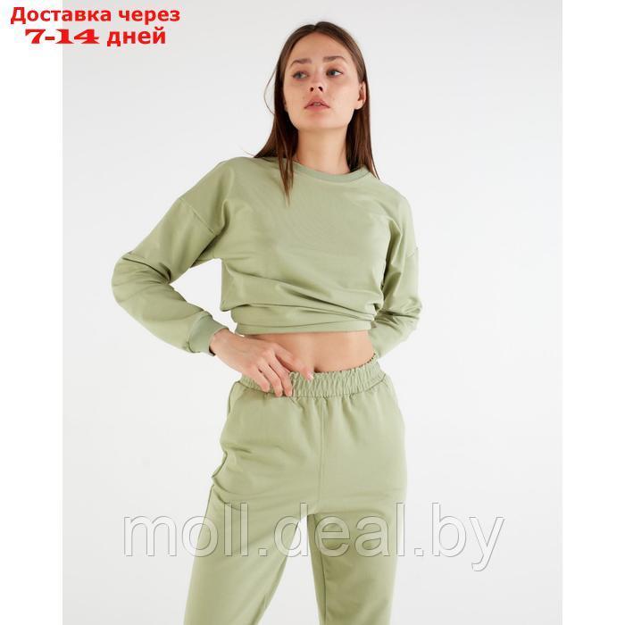 Костюм женский (свитшот, брюки) MINAKU: Casual Collection цвет фисташковый, размер 52 - фото 5 - id-p220460239