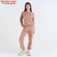 Костюм женский (худи, брюки) MINAKU: Casual Collection цвет бежевый, размер 50