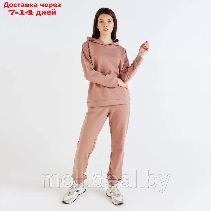 Костюм женский (худи, брюки) MINAKU: Casual Collection цвет бежевый, размер 50 - фото 2 - id-p220460240