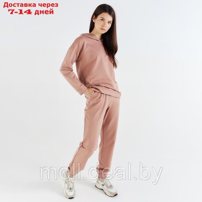 Костюм женский (худи, брюки) MINAKU: Casual Collection цвет бежевый, размер 50 - фото 3 - id-p220460240