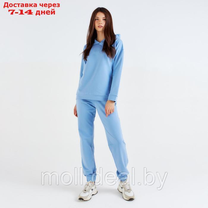 Костюм женский (худи, брюки) MINAKU: Casual Collection цвет голубой, размер 52 - фото 1 - id-p220460242