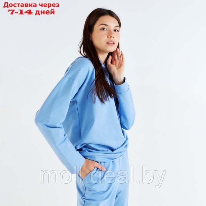 Костюм женский (худи, брюки) MINAKU: Casual Collection цвет голубой, размер 52 - фото 4 - id-p220460242